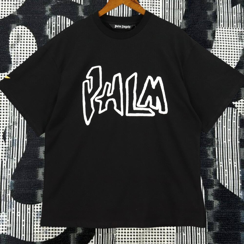 Palm Angels Men's round neck T-shirt with short sleeves